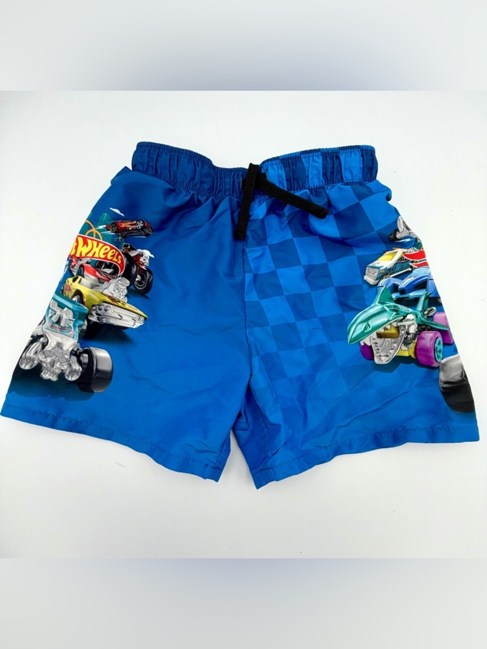 H&M Blue Hot Wheels Race Print Swim Trunks